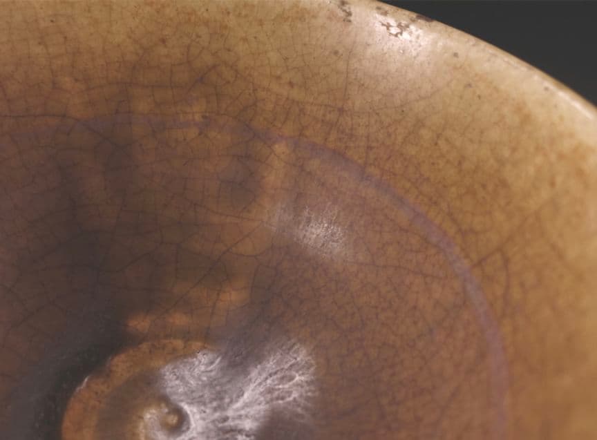 古瀬戸】時代 瀬戸灰釉彫文 茶碗 唐津 桃山陶 李朝 宋代 珠光青磁 青瓷