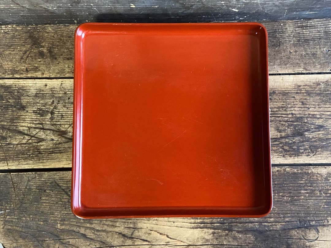 能登蔵出し 輪島塗 朱漆塗 脚付四方膳 二客セット｜能登の手仕事｜漆器膳 正月