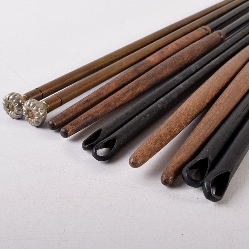 茶道具　銅製2膳　鉄製3膳　火箸　五膳まとめて　箱付　C　8032