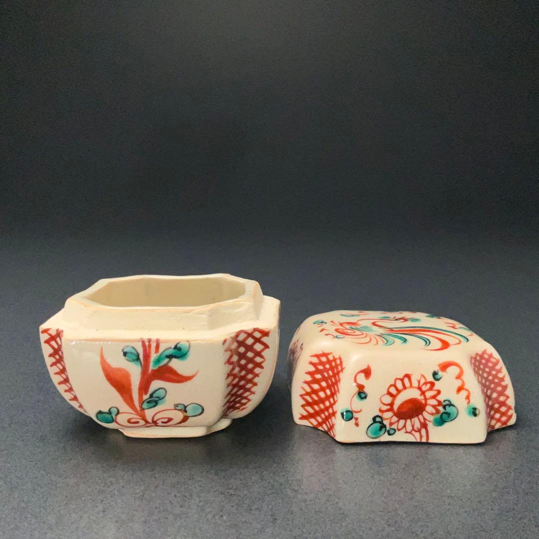 香合 赤絵呉須香合 瑞山 花鳥 共箱 R1232ダW - メルカリ
