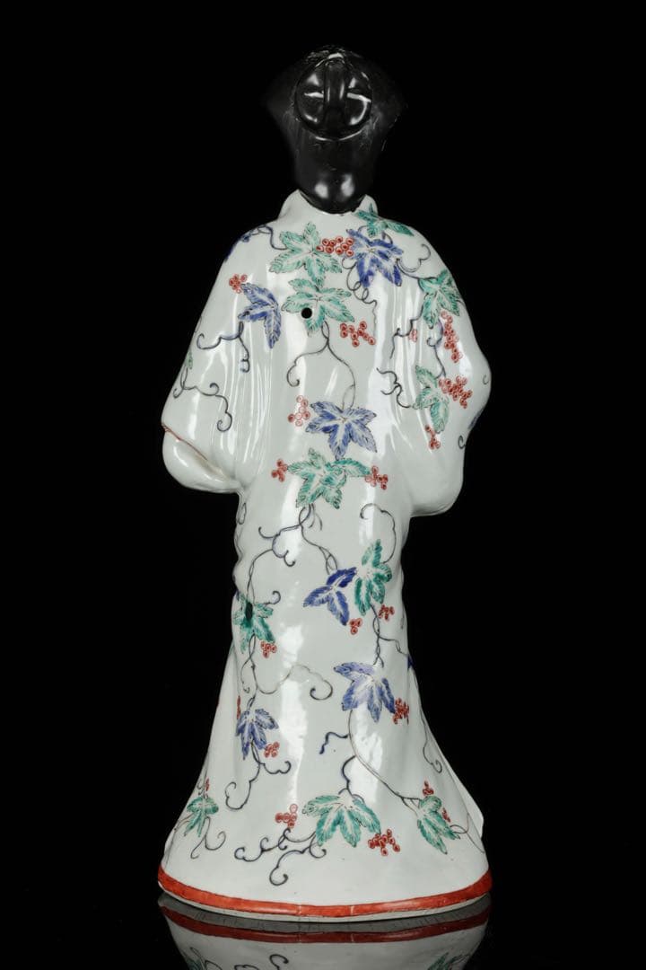 ラ*ラ様 江戸期 古伊万里 柿右衛門様式 色絵陶製美人人形 婦人像 女性像 古美