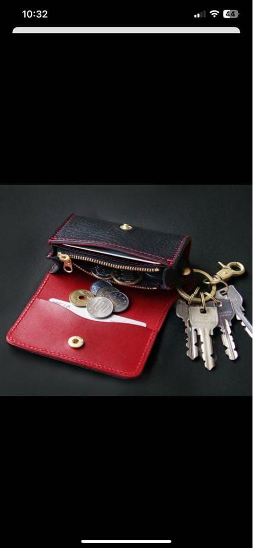 ア*オ様 PORCO ROSSO ブラックレザーキーケース