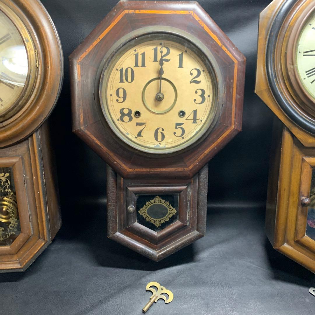 ぜんまい式掛け時計　アンティーク　振り子時計　古時計　ジャンク品