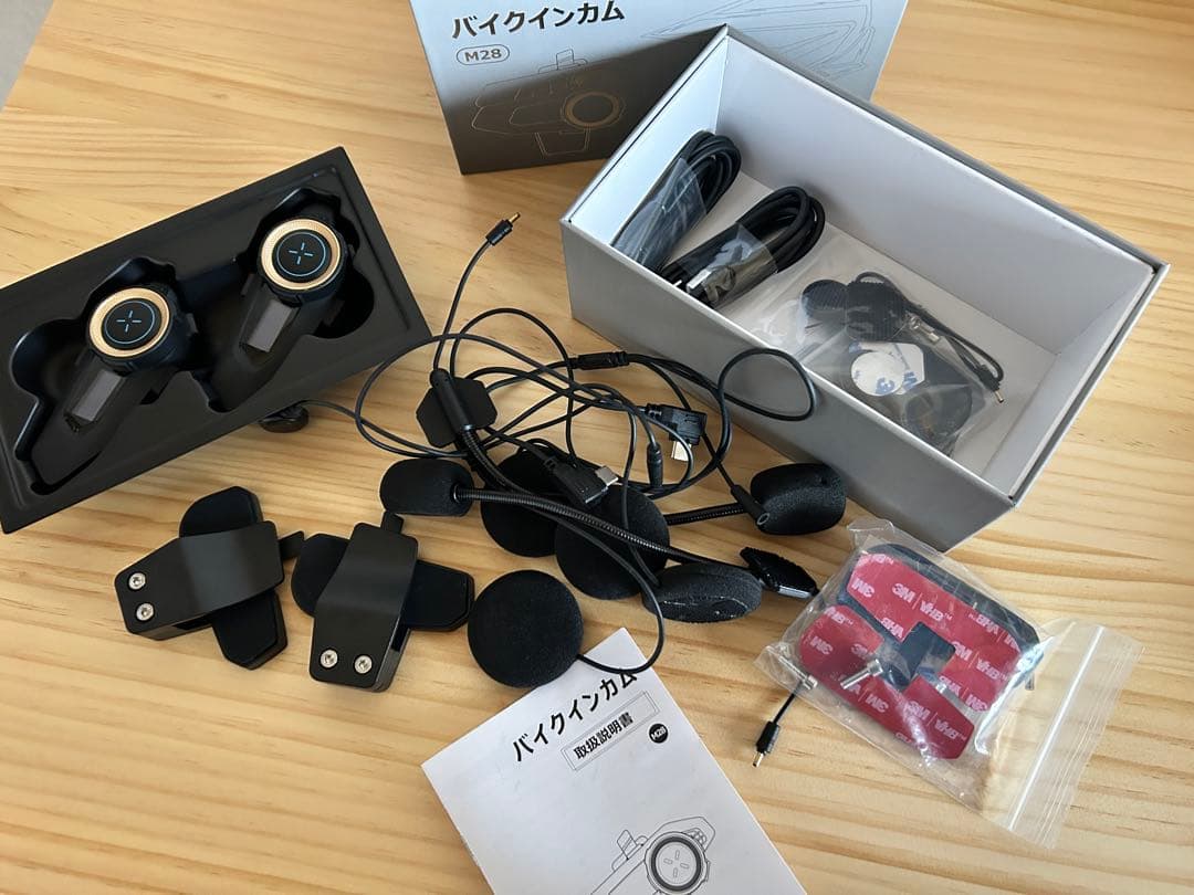 Vaculim バイクインカムM28黒 2個 バイクインカム Bluetooth5.3 最大10