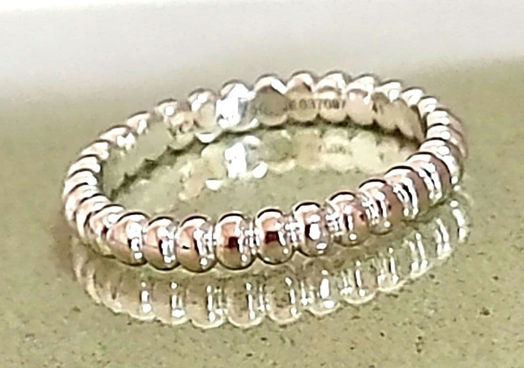 ヴァンクリーフ＆アーペル ペルレ18Kホワイトゴールドパールリング ピンキー41