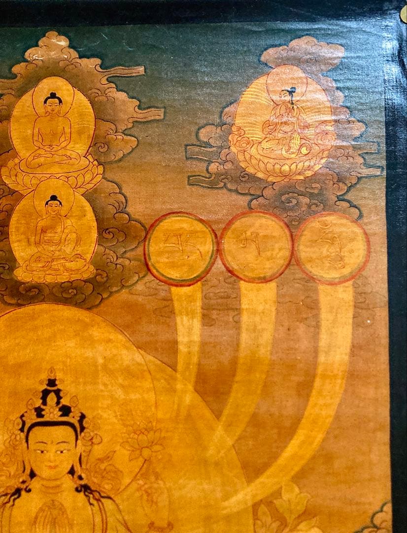チベット 曼荼羅 マンダラ 仏画 密教(1) タンカ 掛軸 観音 菩薩 如来
