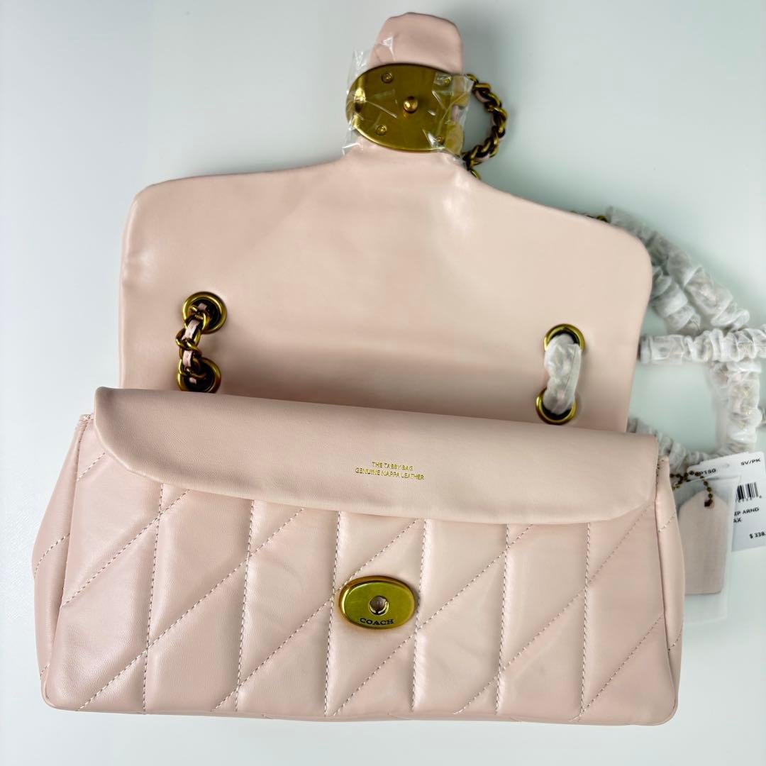 【COACH】 タグ有り タビー ショルダー バッグ 26 キルティング ピンク