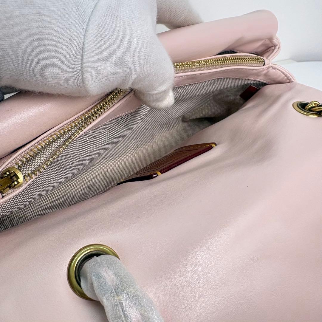 【COACH】 タグ有り タビー ショルダー バッグ 26 キルティング ピンク