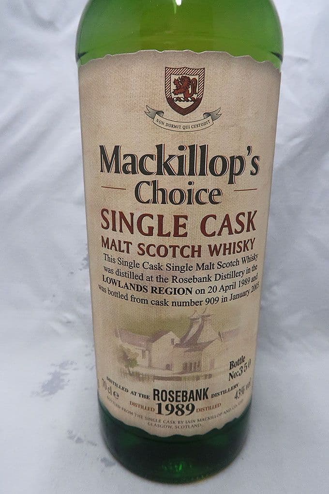 ローズバンク1989 マキャロップチョイス社シングルカスクモルト