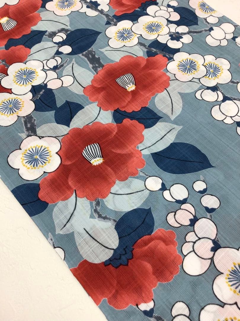 岡重　浴衣反物　椿