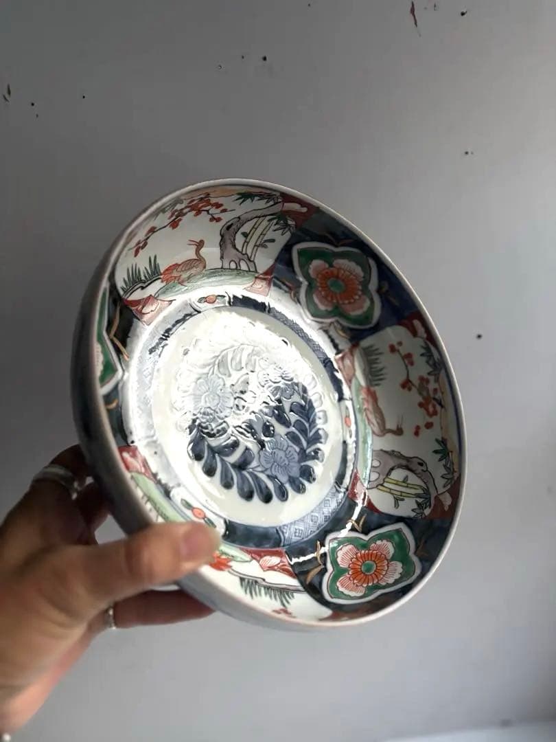 694 骨董 アンティーク 古伊万里 染付 豪華絢爛 色絵鉢 幕末 - メルカリ