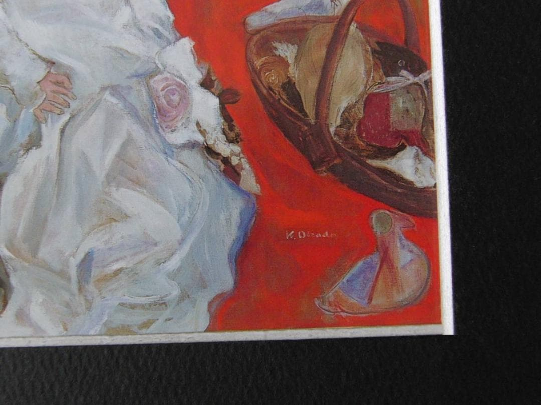 岡田菊恵、【シンデレラごっこ】、希少な額装用画集より、新品額装付、状態良好