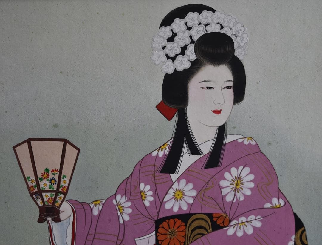 真作　宮下　柚葵　肉筆原画　美人画