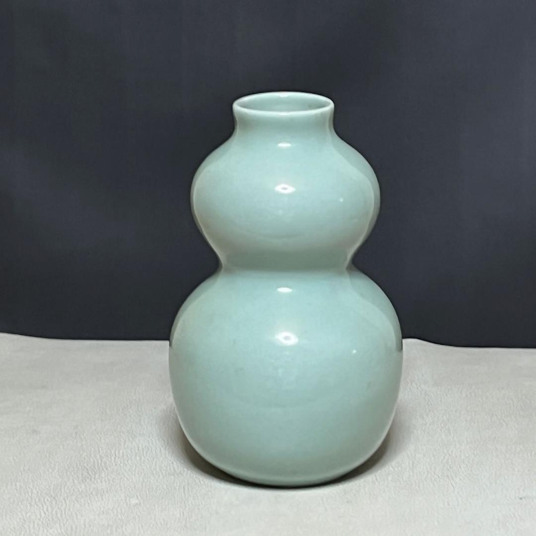 平安 清風 青磁 瓢形 一唐人 花入 笹屋陶鋪 仕立箱 清風与平 一閑人 茶道具