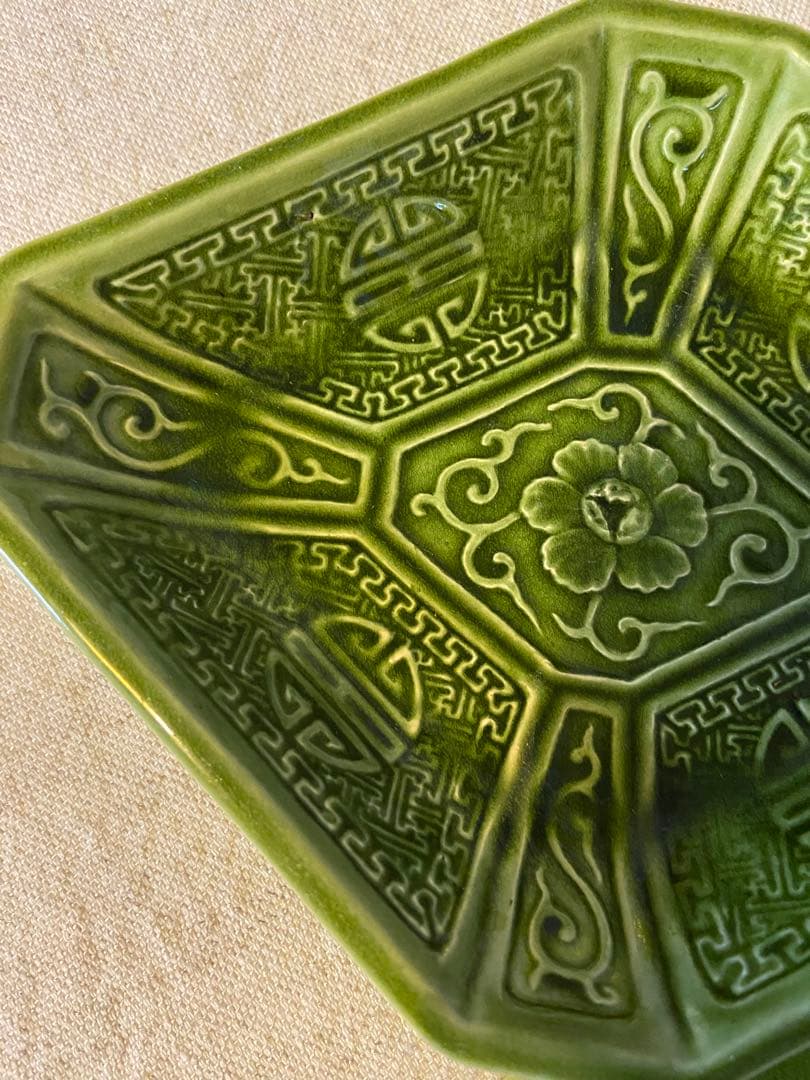 菱形皿　陽刻　4枚　珉平焼？三田焼？