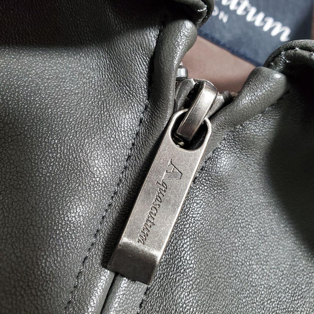 美品✨アクアスキュータム ラムレザー シングルライダース グレー たね