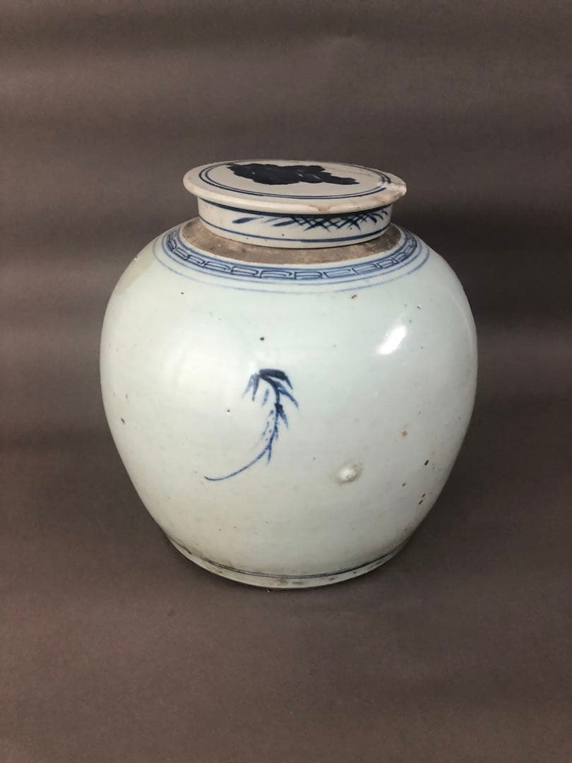 中国骨董古美術清朝道光青花人物紋瓶壺