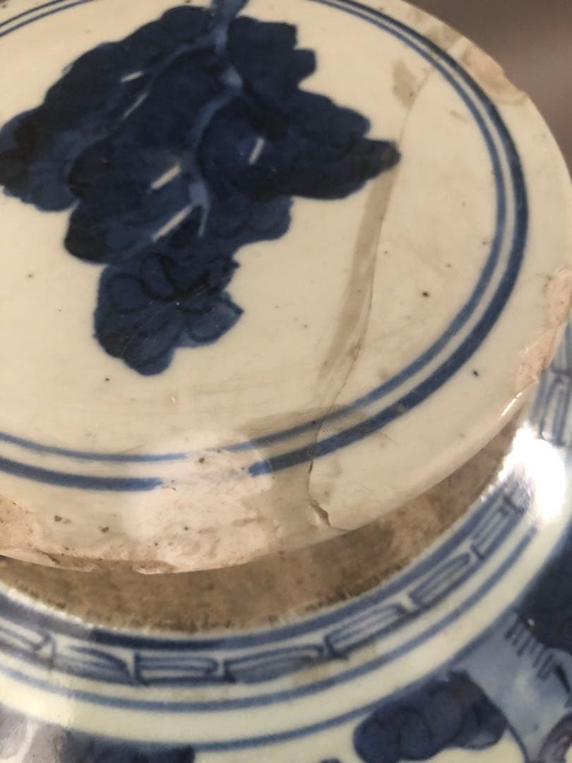 中国骨董古美術清朝道光青花人物紋瓶壺