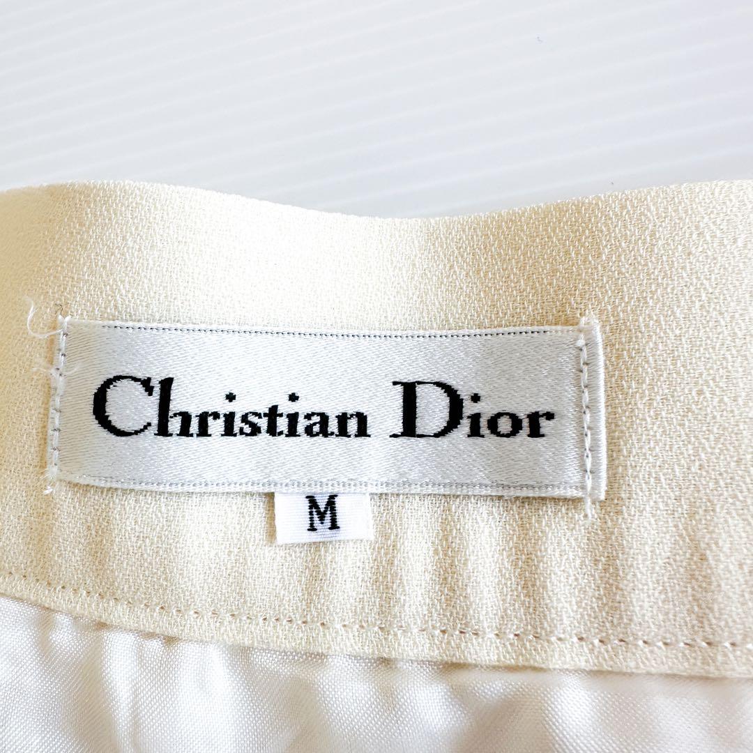 【新品タグ付き】ディオール / プリーツスカート M クリーム 未使用