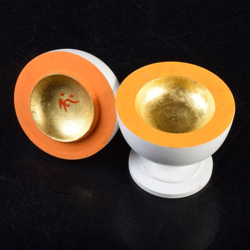 茶道具　木彫　東大寺古材　彩色　香合　時代箱　V　8499