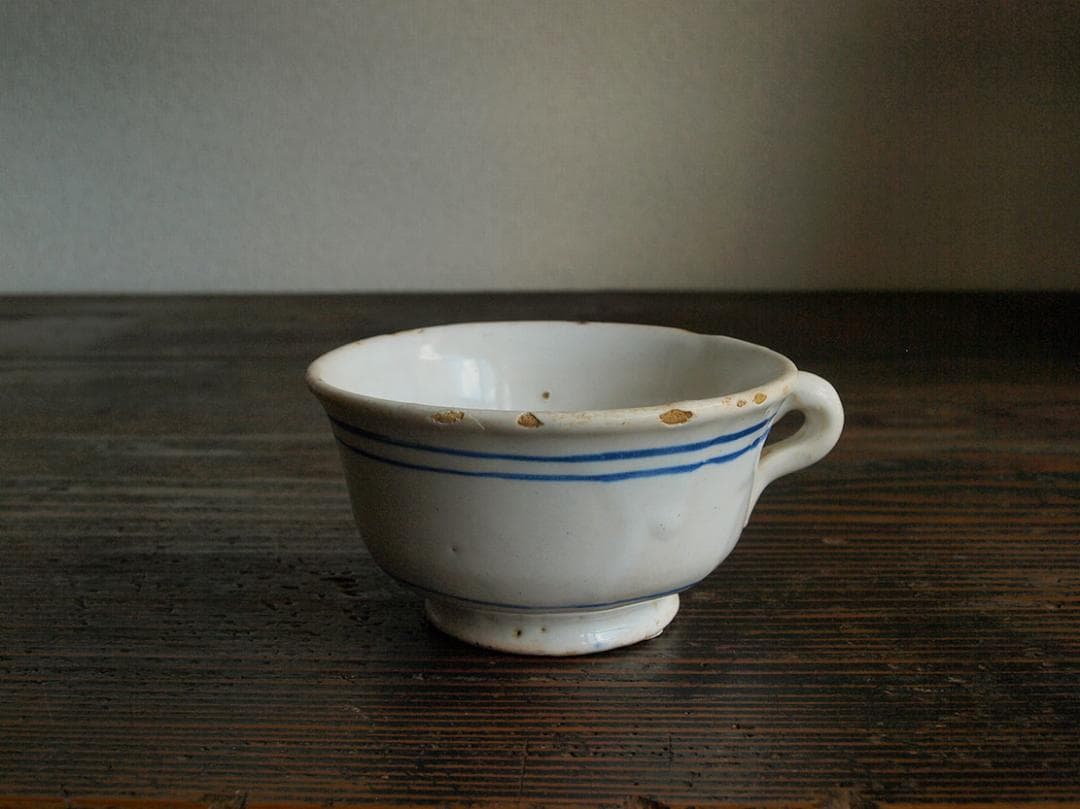 青ライン カップ マニセス 古陶 コーヒーカップ スペインデルフト/J643