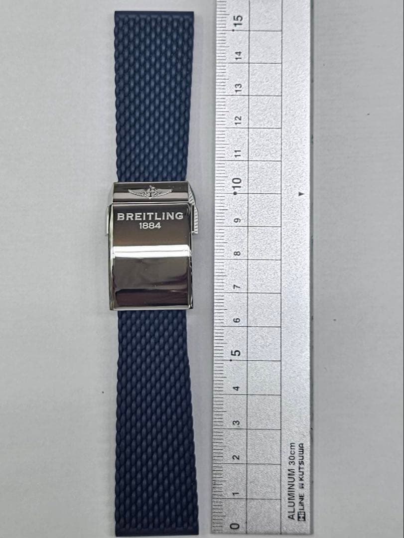 佐藤誠也 ブライトリング 純正品 ネイビー ラバーベルト 時計 24-20