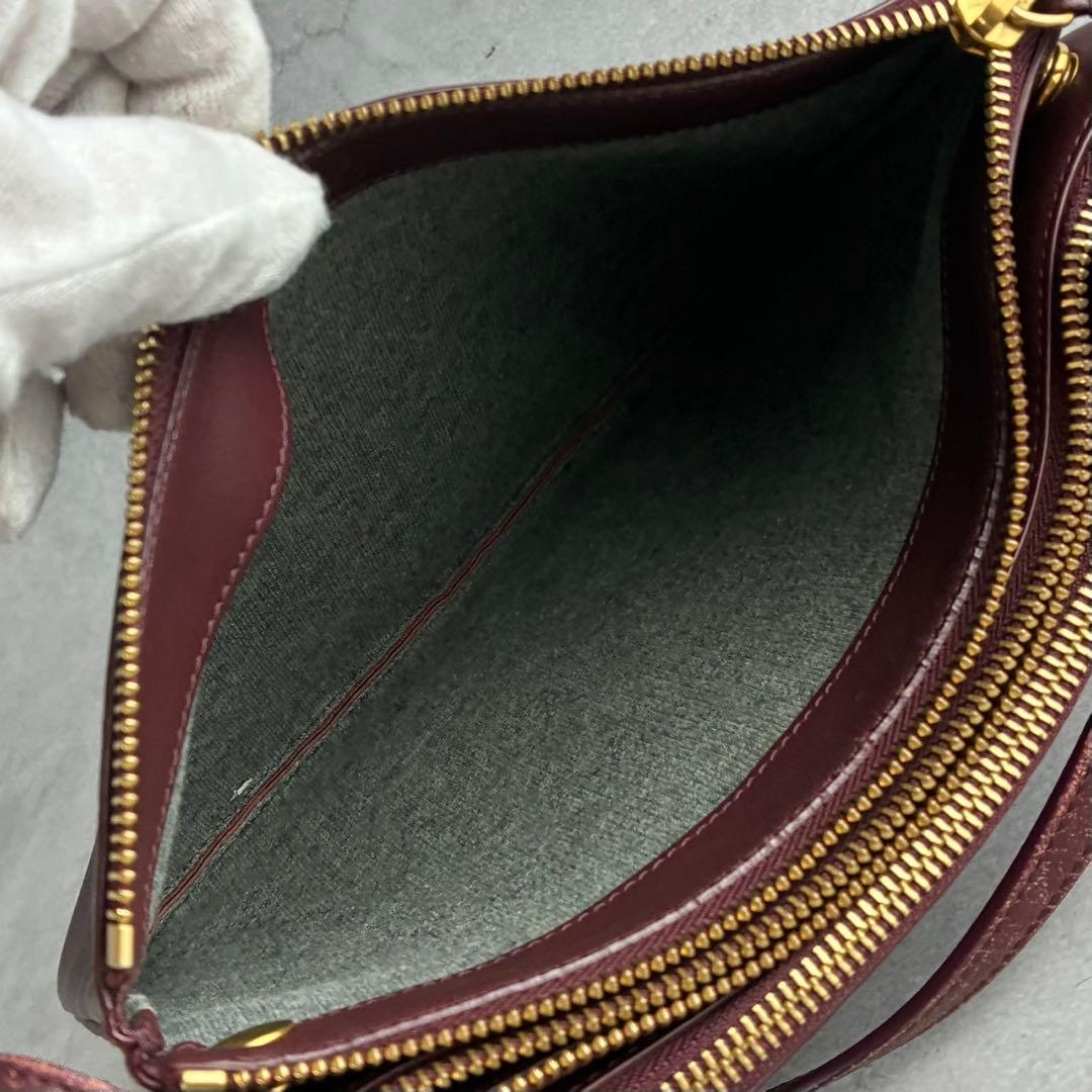 セリーヌ　トリオ　ショルダーバッグ　クラッチバッグ　ラムスキン　ゴールド金具