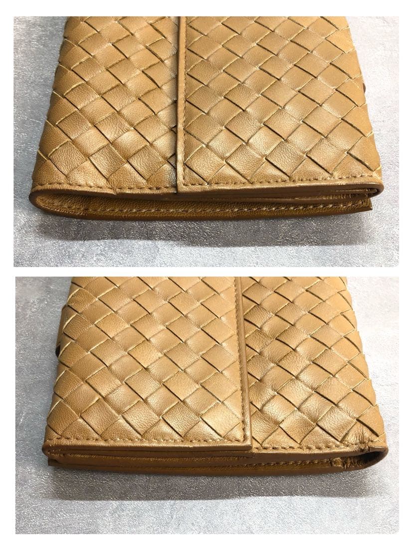 BOTTEGA ボッテガヴェネタ 折り財布 イントレチャート ブラウン レザー