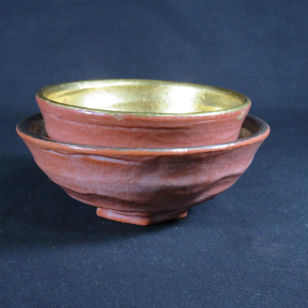 嶋台茶碗 金銀 松楽 楽茶碗 茶碗 茶道具 茶器 抹茶碗 木箱 共箱 美術品