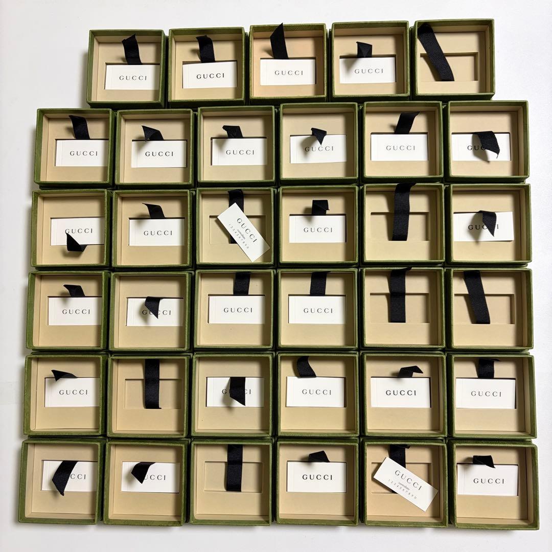 美品 グッチ 保存袋 空箱 28個セット アクセサリー入れ 現行品 緑 麻