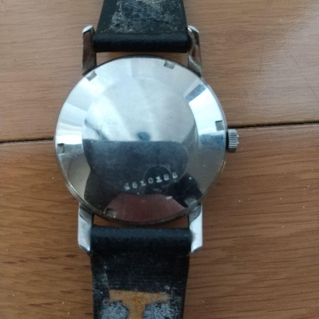 と*る様 手巻き時計 エテルナマチックシルバー文字盤 レザーアンティーク