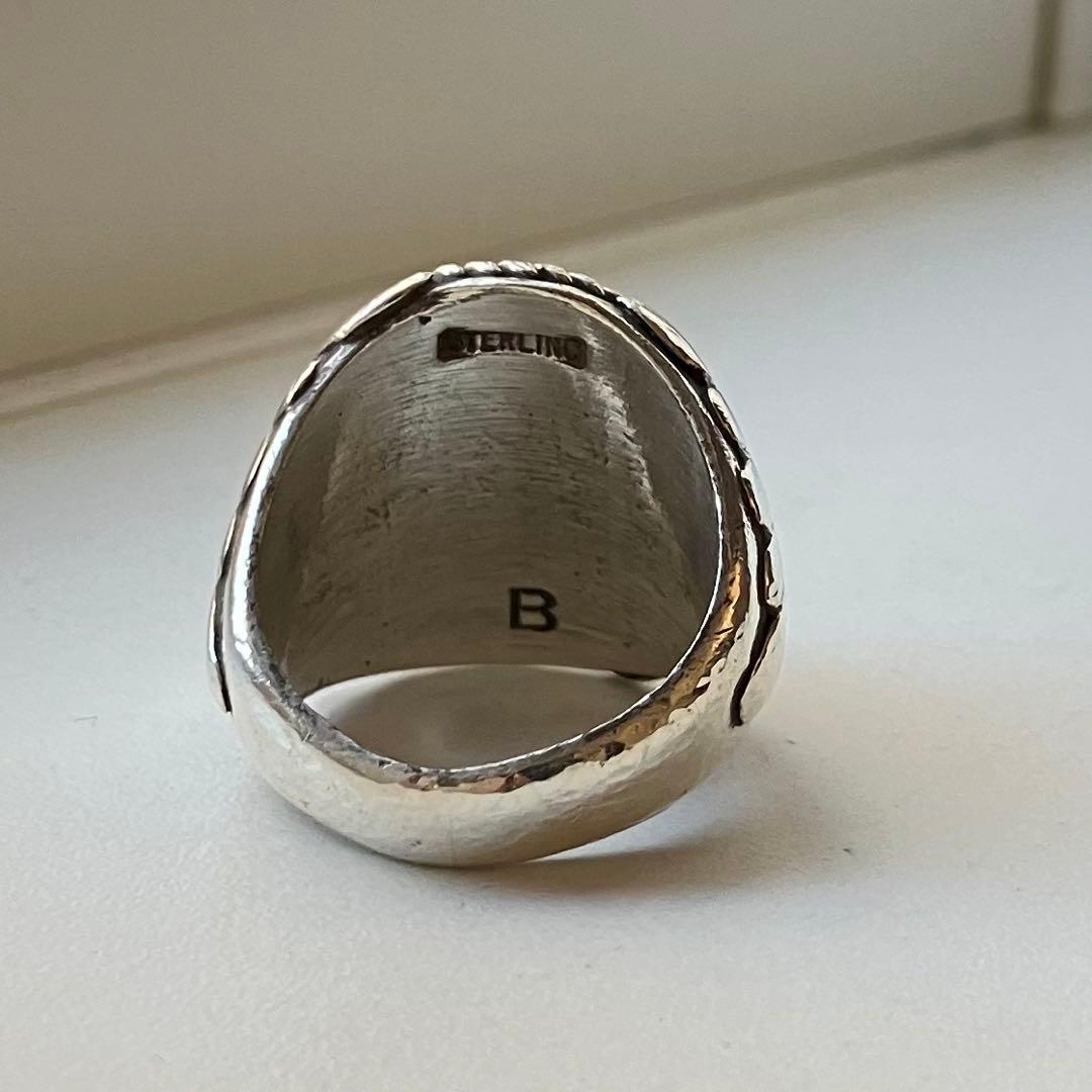 インディアンジュエリー スターリングシルバー オニキス ヴィンテージリング