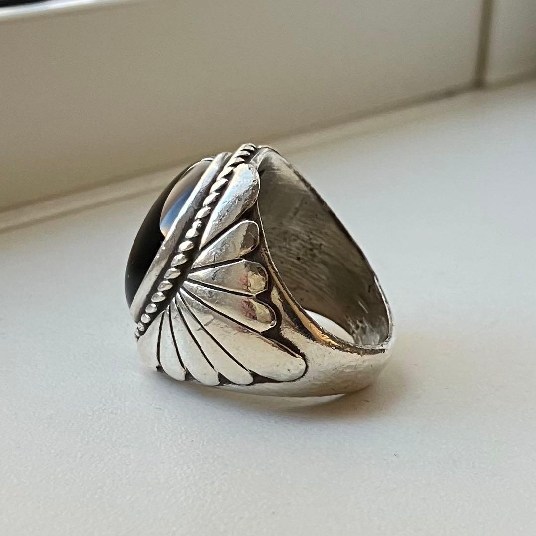 インディアンジュエリー スターリングシルバー オニキス ヴィンテージリング