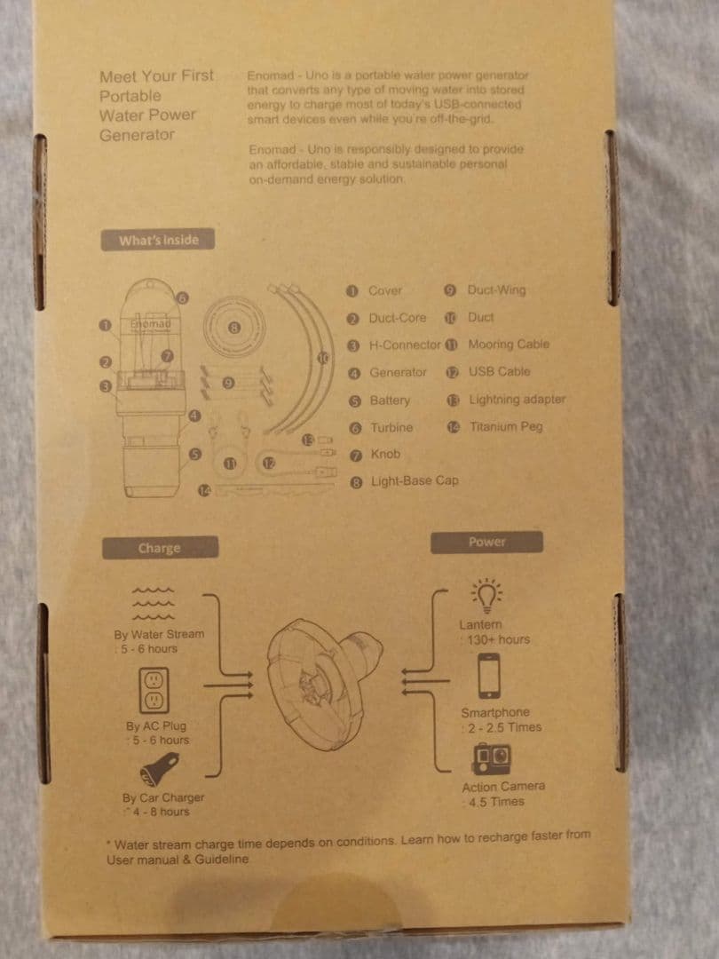 ENOMAD UNO パイオニアエディション – ポータブル水力発電機