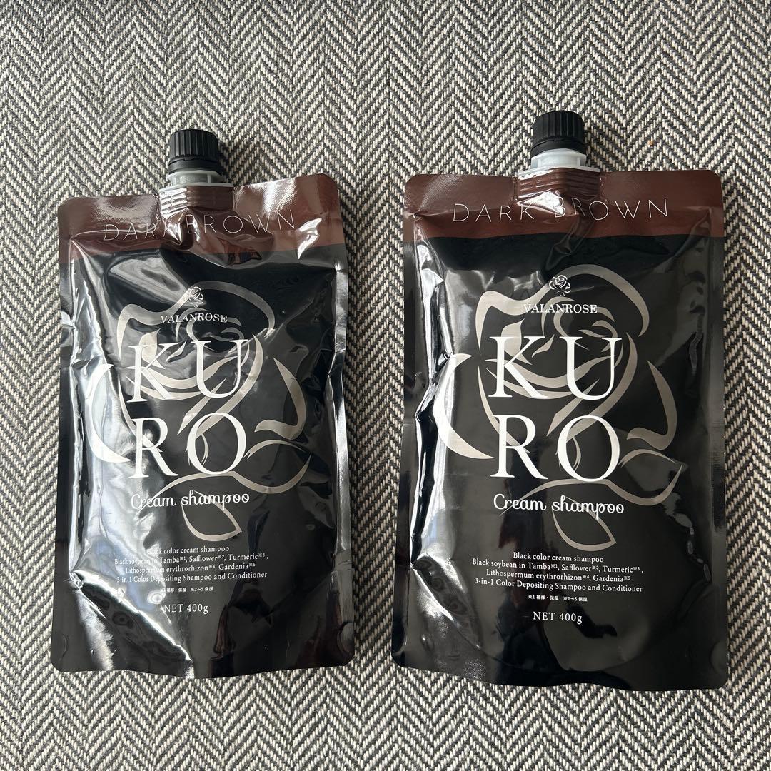 KURO Cream Shampoo ダークブラウン 400g 2個セット - メルカリ