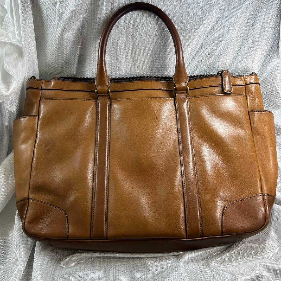 COACH ブラウン レザー ビジネスバッグ