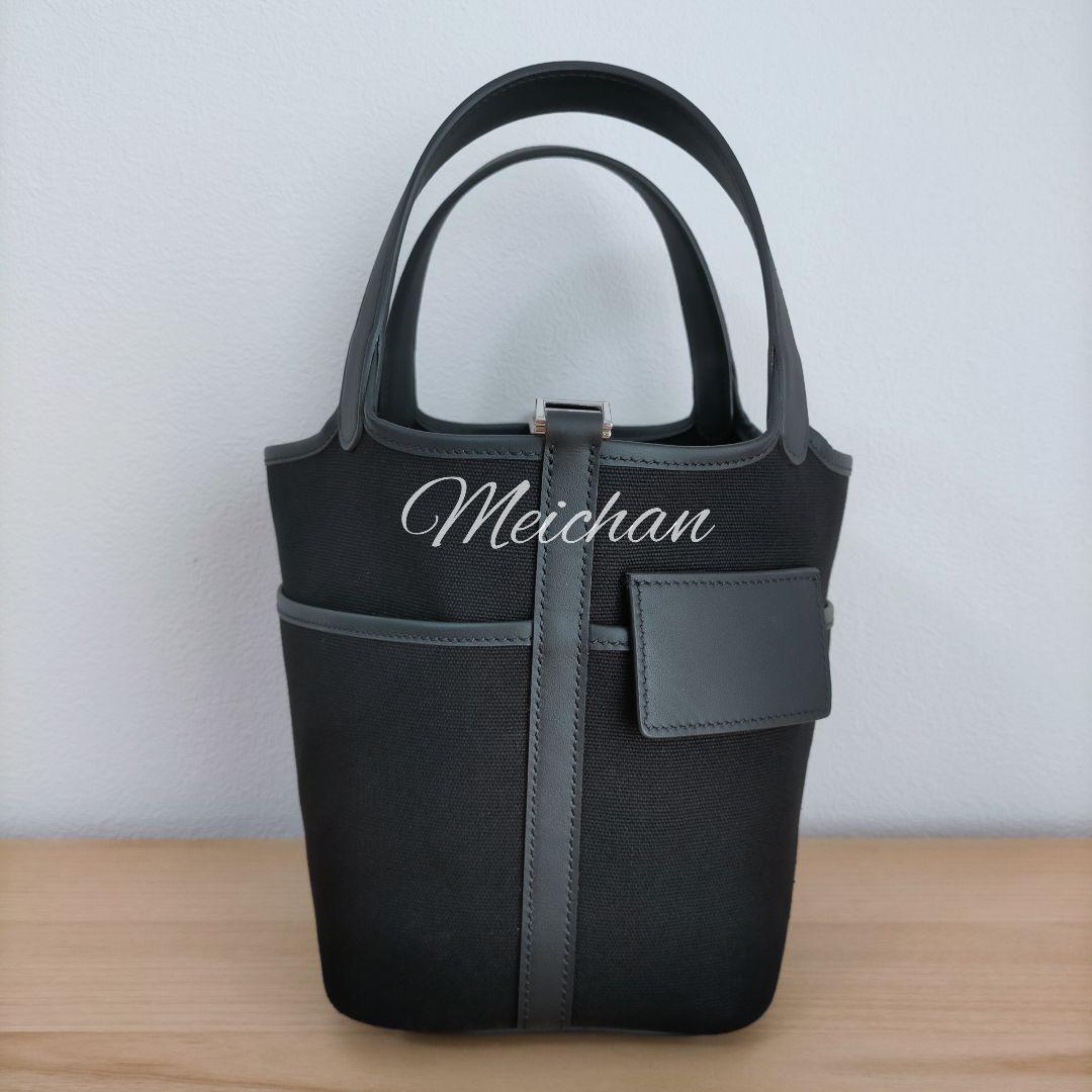 訳あり特価品 高級本革 キャンバス ポケット キューブバッグ PM