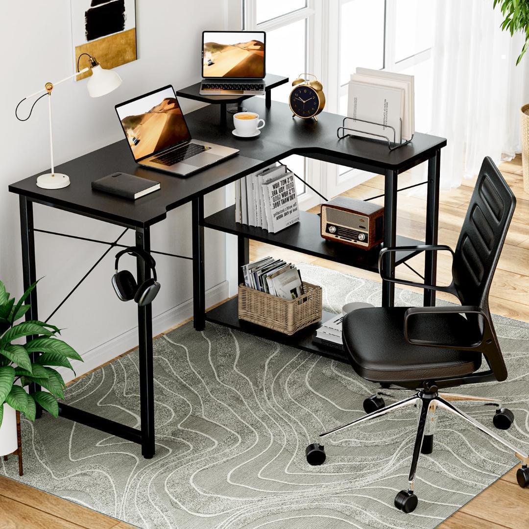 【M2711-122-93】L字コンピュータデスク　幅110cm