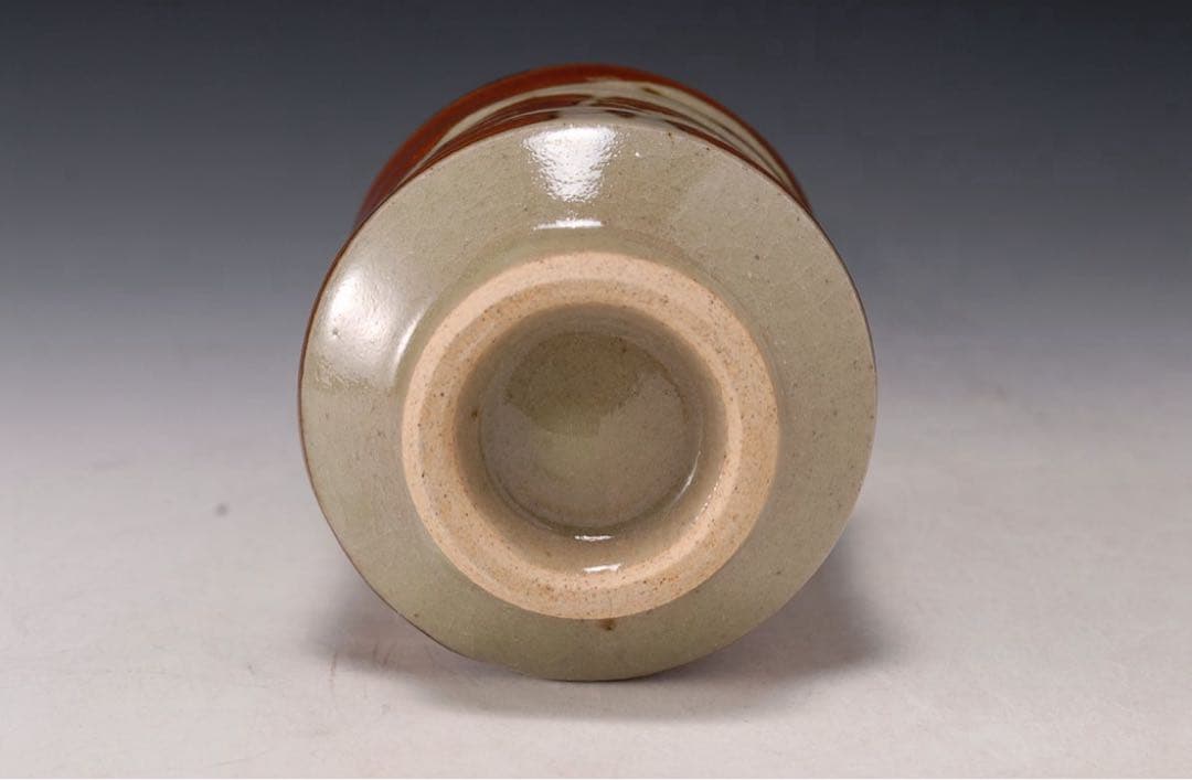 益子 益子焼 作家物 作者不明 柿釉口 湯吞 民藝 / 検 濱田庄司 浜田庄司