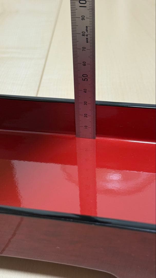 【5個セット　再出品その三】赤い漆器 重箱 蓋付き（鰻の長焼用）新品•未使用
