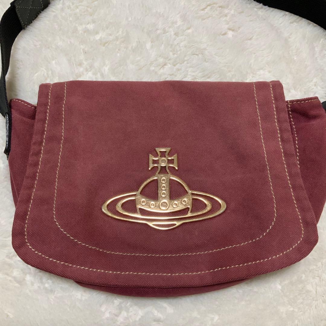 ヴィヴィアンウエストウッド　ショルダー　エッジウェア　キャンバス　赤