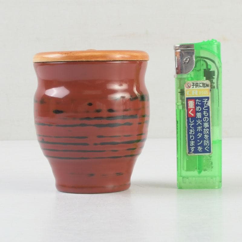 茶道具 根来塗 磯矢阿伎良 茶器 仕覆付 共箱 V 9302