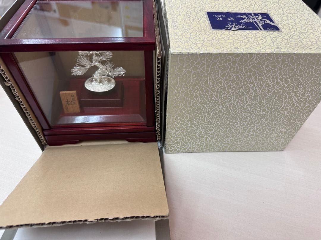 純銀製 「松」 置物 光明作