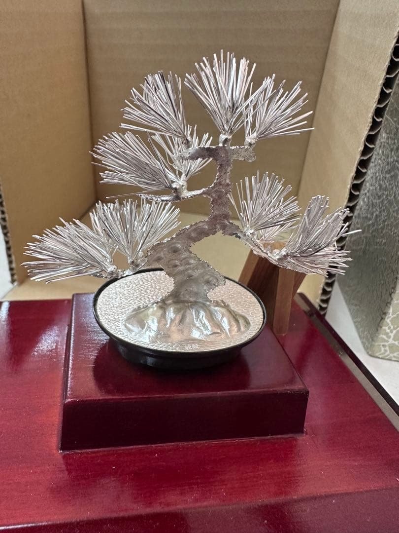 純銀製 「松」 置物 光明作