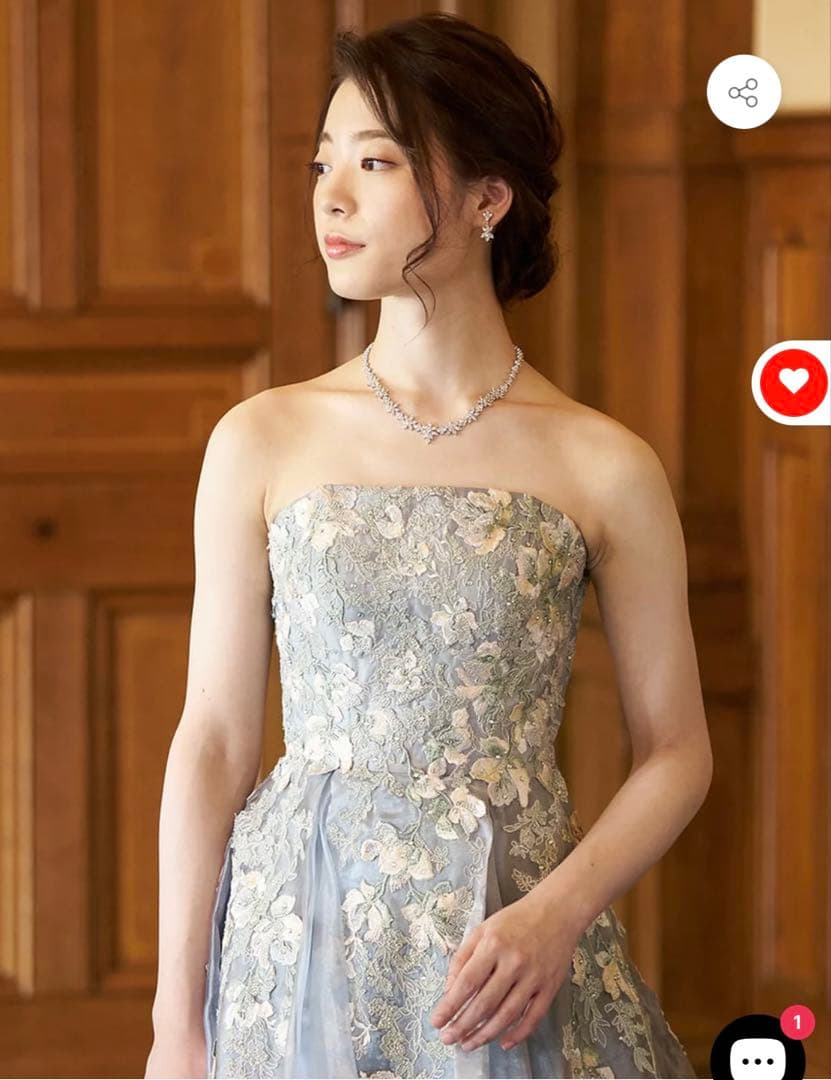 カラードレス　シルバー　グレー　結婚式　TWEED 演奏会ドレス