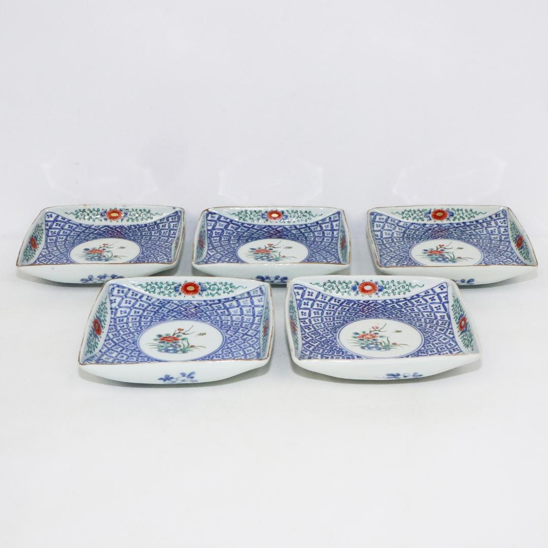 大明成化年製 角皿 5客 古伊万里 明治期