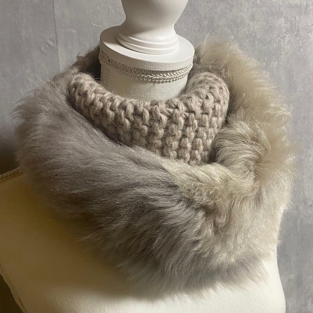 【新品タグ付】ガシュロウアンドコール theory ニット＆ムートン スヌード