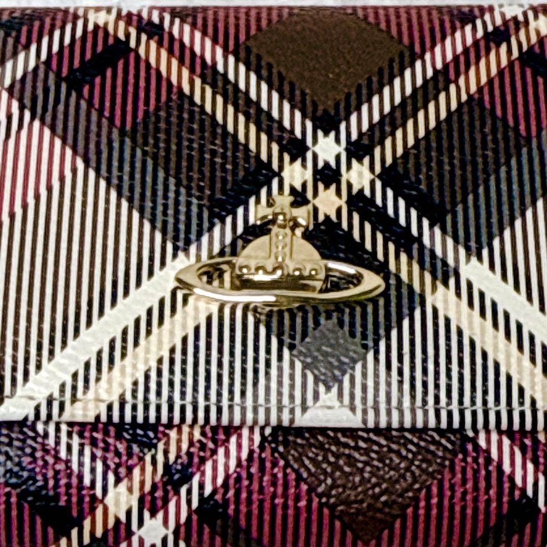 ヴィヴィアンウエストウッド 三つ折り財布 がま口 オーブ タータンチェック