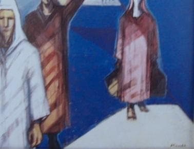 神戸文子、【マラケッシュ】、希少な額装用画集より、新品額装付