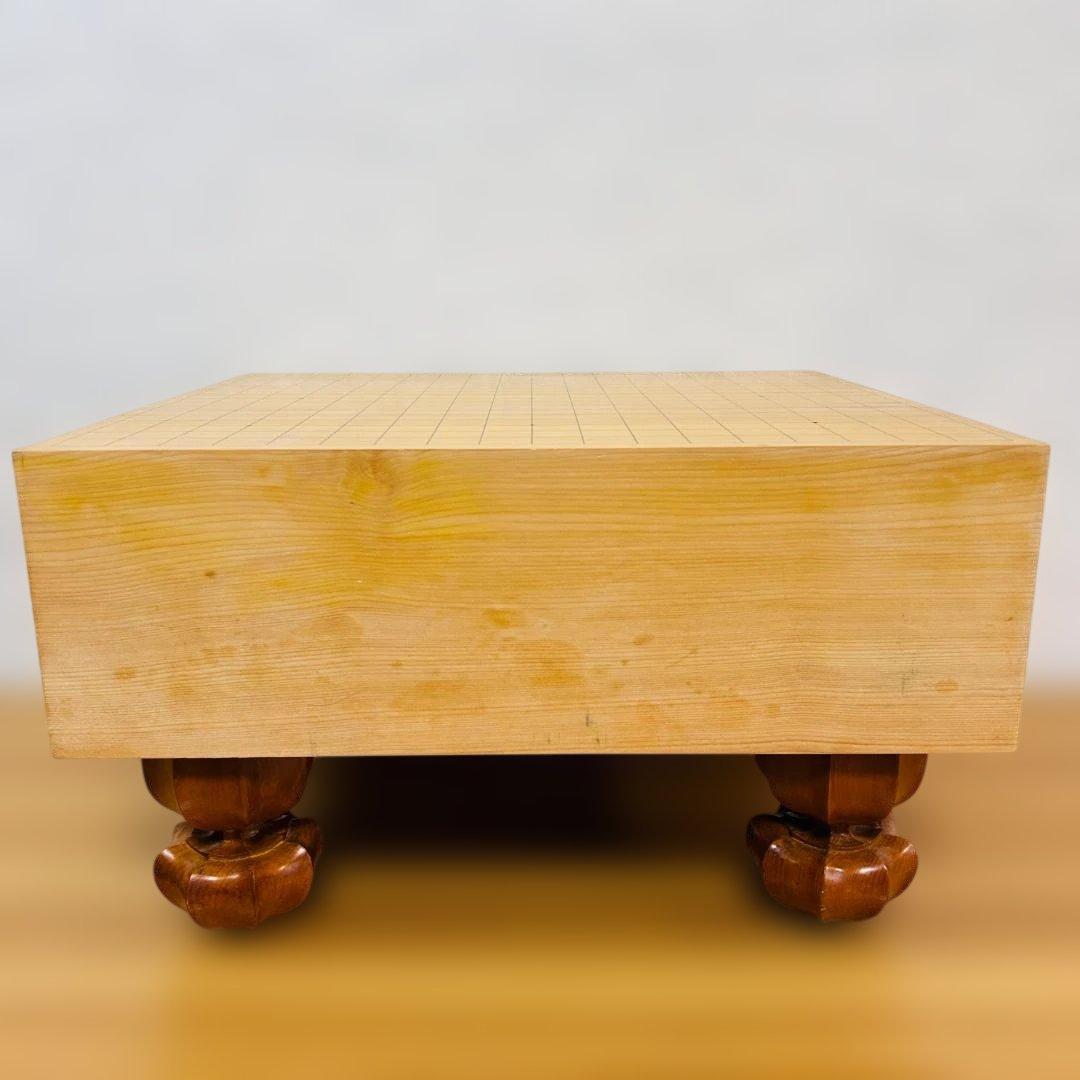 【高級】本榧 脚付碁盤 4.8寸 天地柾 柾目 ヘソ有り 19路盤 15kg